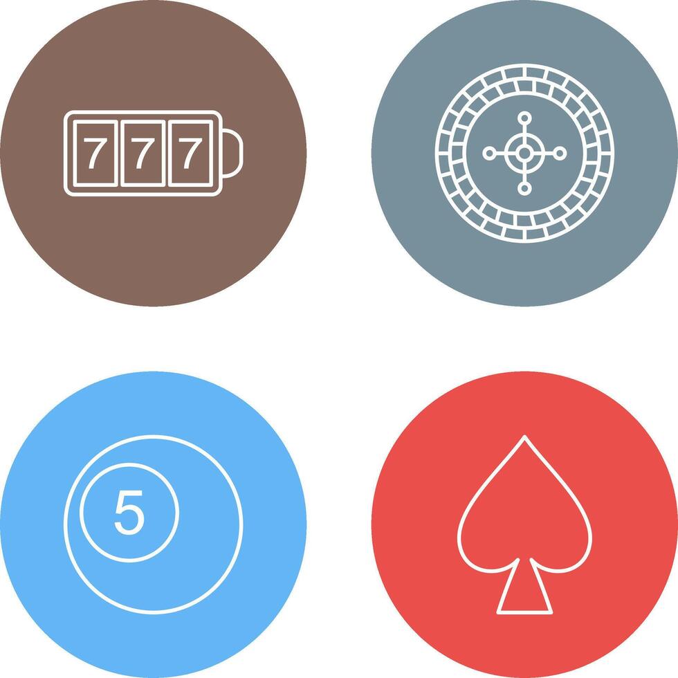 slot machine with sevens and roulette Icon vector