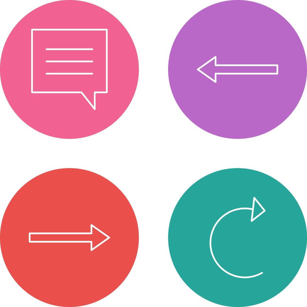single chat bubble and left arrow Icon vector