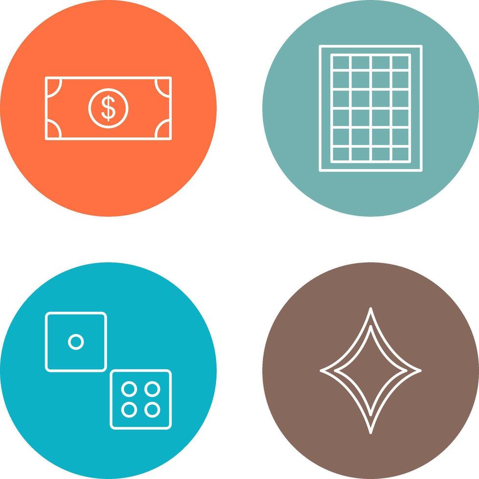 dollar bill and table of rates Icon vector