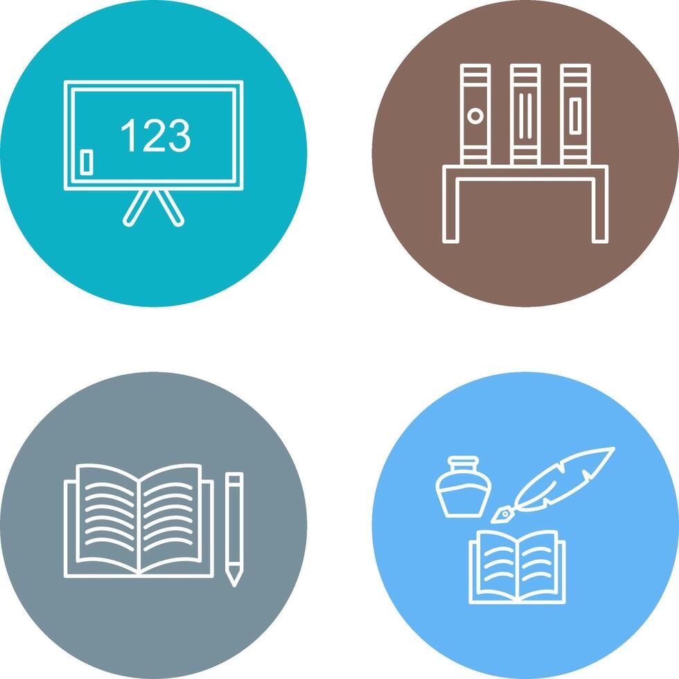 Classroom Board and Bookstand Icon vector