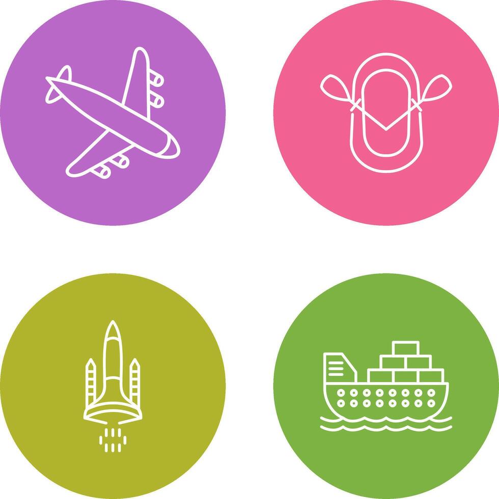 Landing Airplane and Dinghy Icon vector