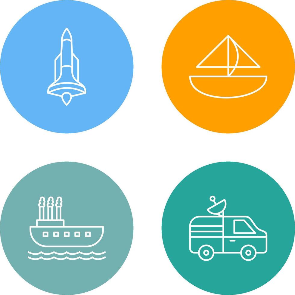 Rocket and Small Yacht Icon vector