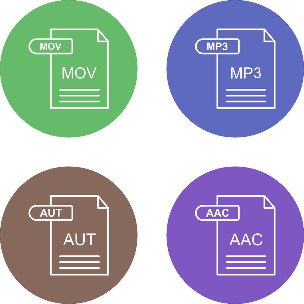 MOV and MP3 Icon vector