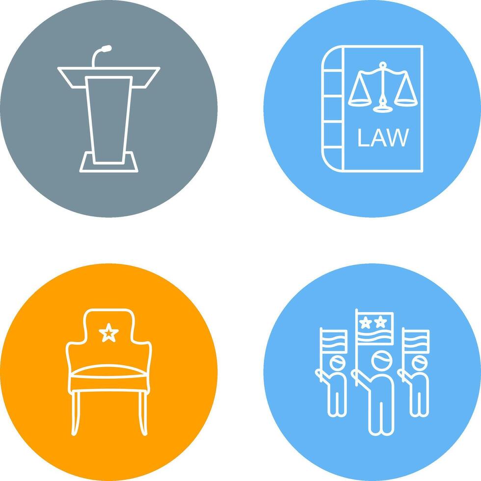 Podium and Law Icon vector