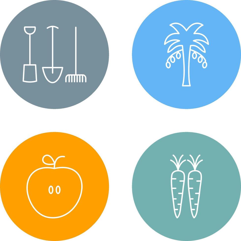 Gardening Tools and Palm tree Icon vector