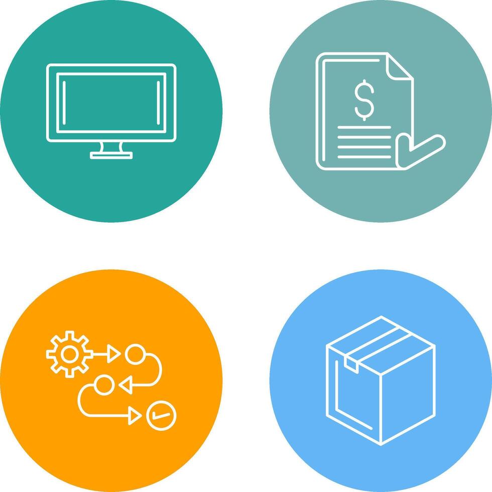 Monitor and Invoice Icon vector