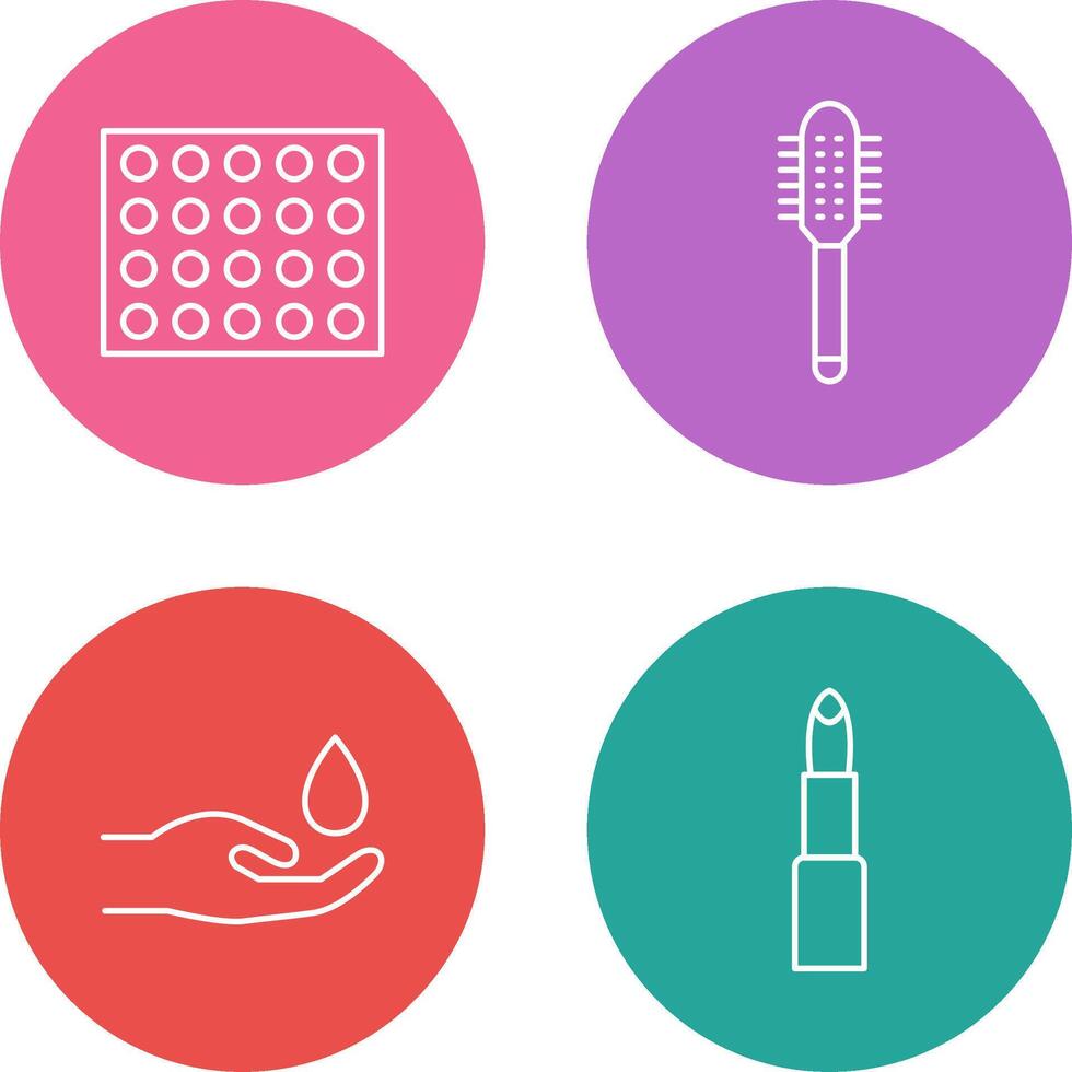 Colored Palette and Comb Icon vector