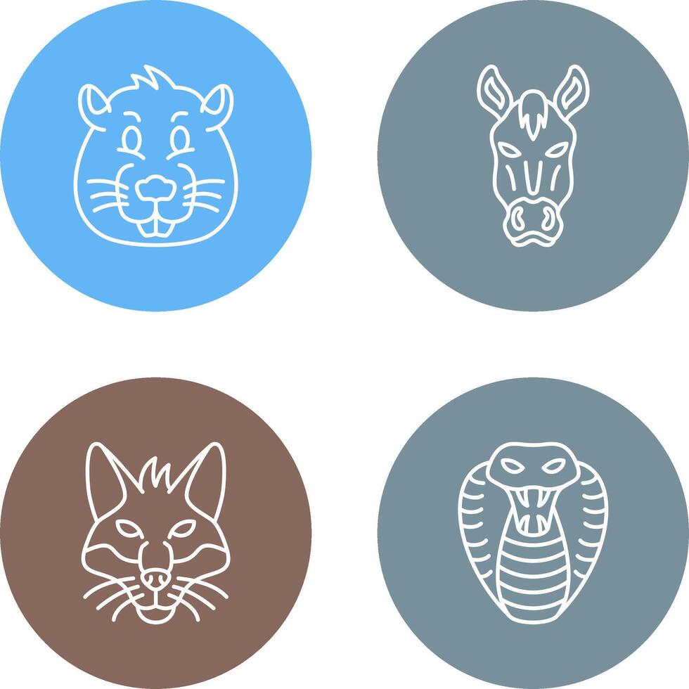 Beaver and Horse Icon vector
