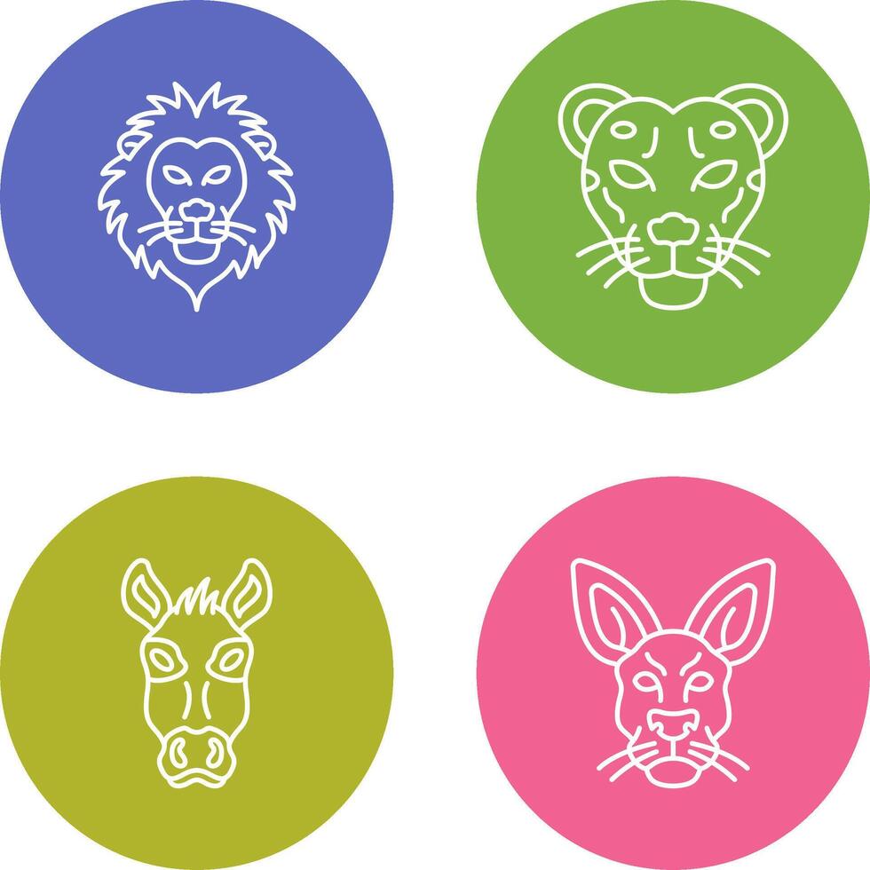 Lion and Cheetah Icon vector