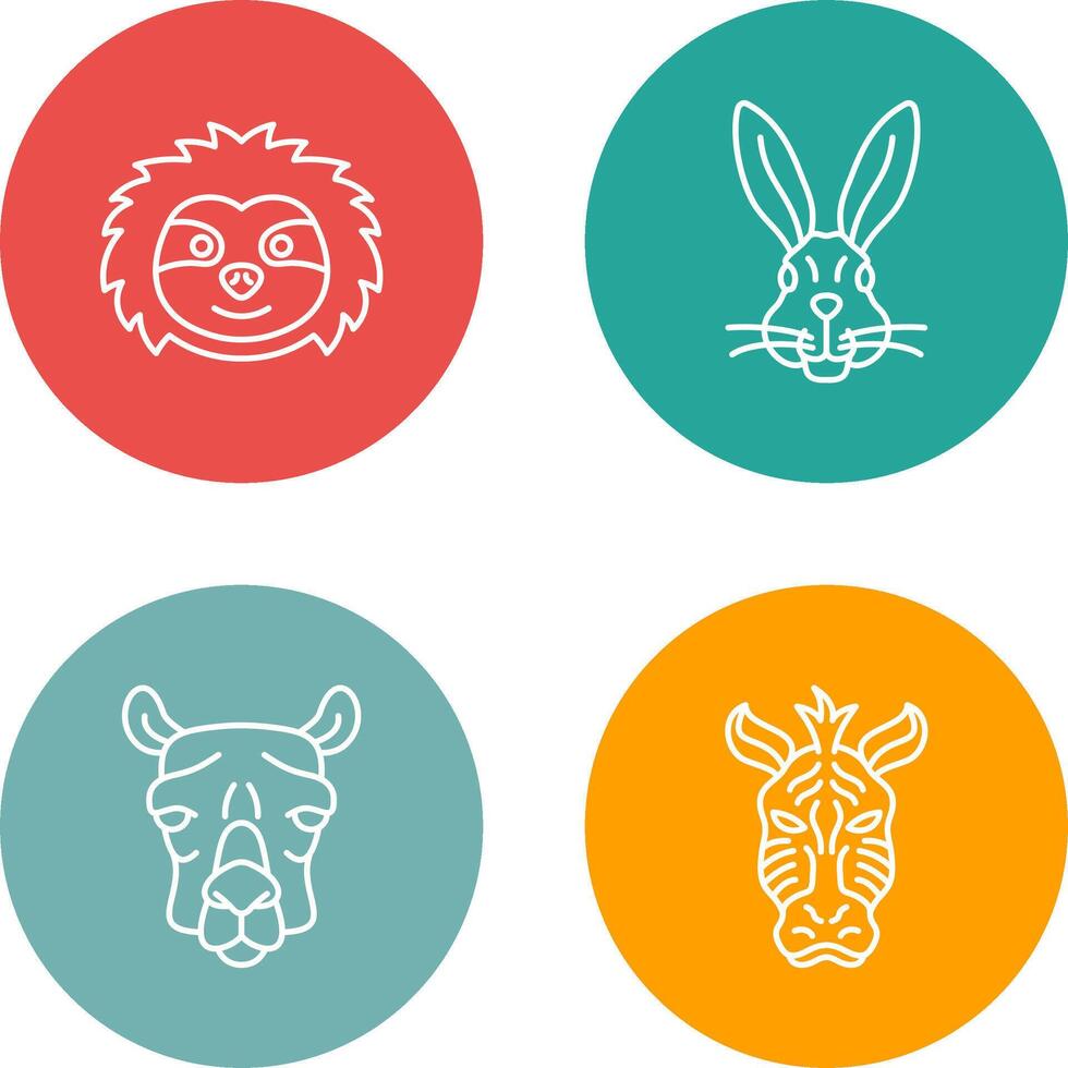 Sloth and Rabbit Icon vector