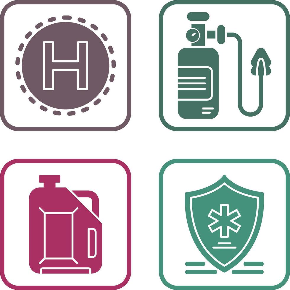 Helipad and Oxygen Icon vector
