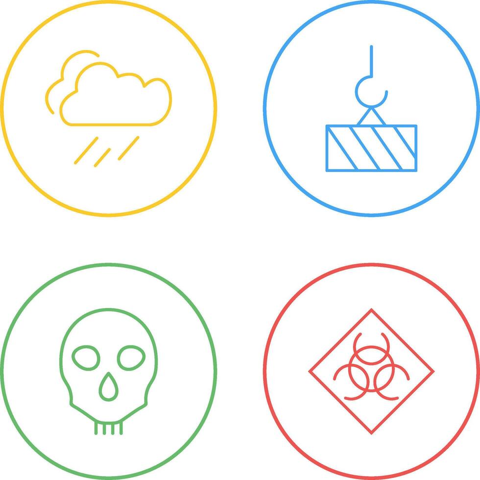 rain and heavy machinery Icon vector