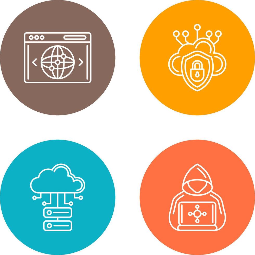 Cloud Security and Website Icon vector