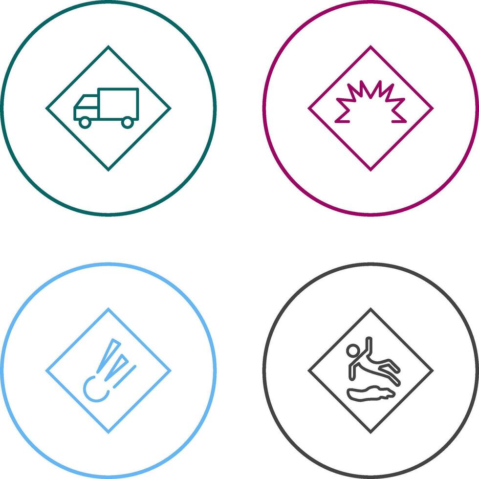 dangerous vehicle and danger of welding Icon vector