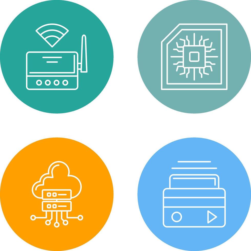 Wifi Router and Chip Icon vector
