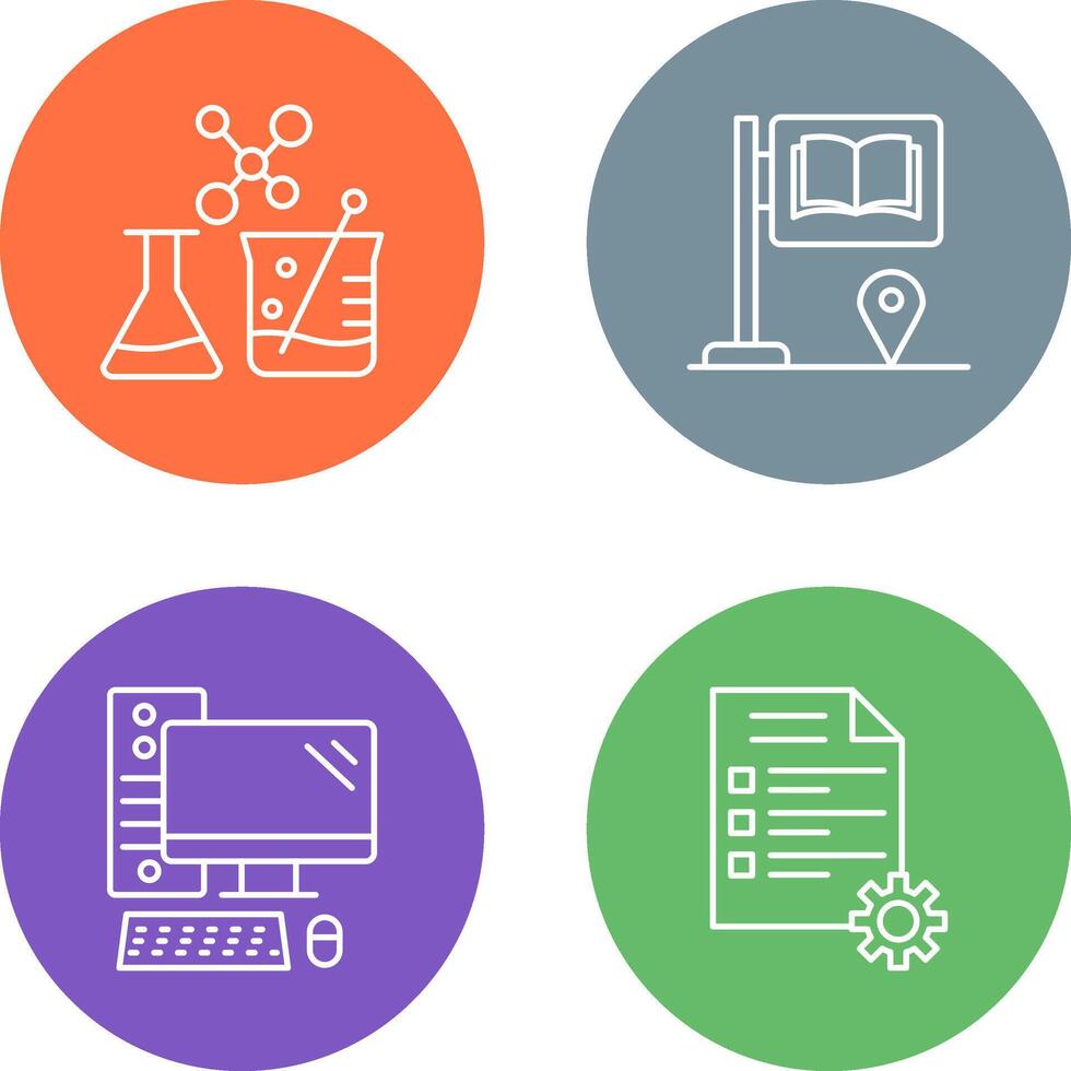 Sign Board and Chemistry Icon vector