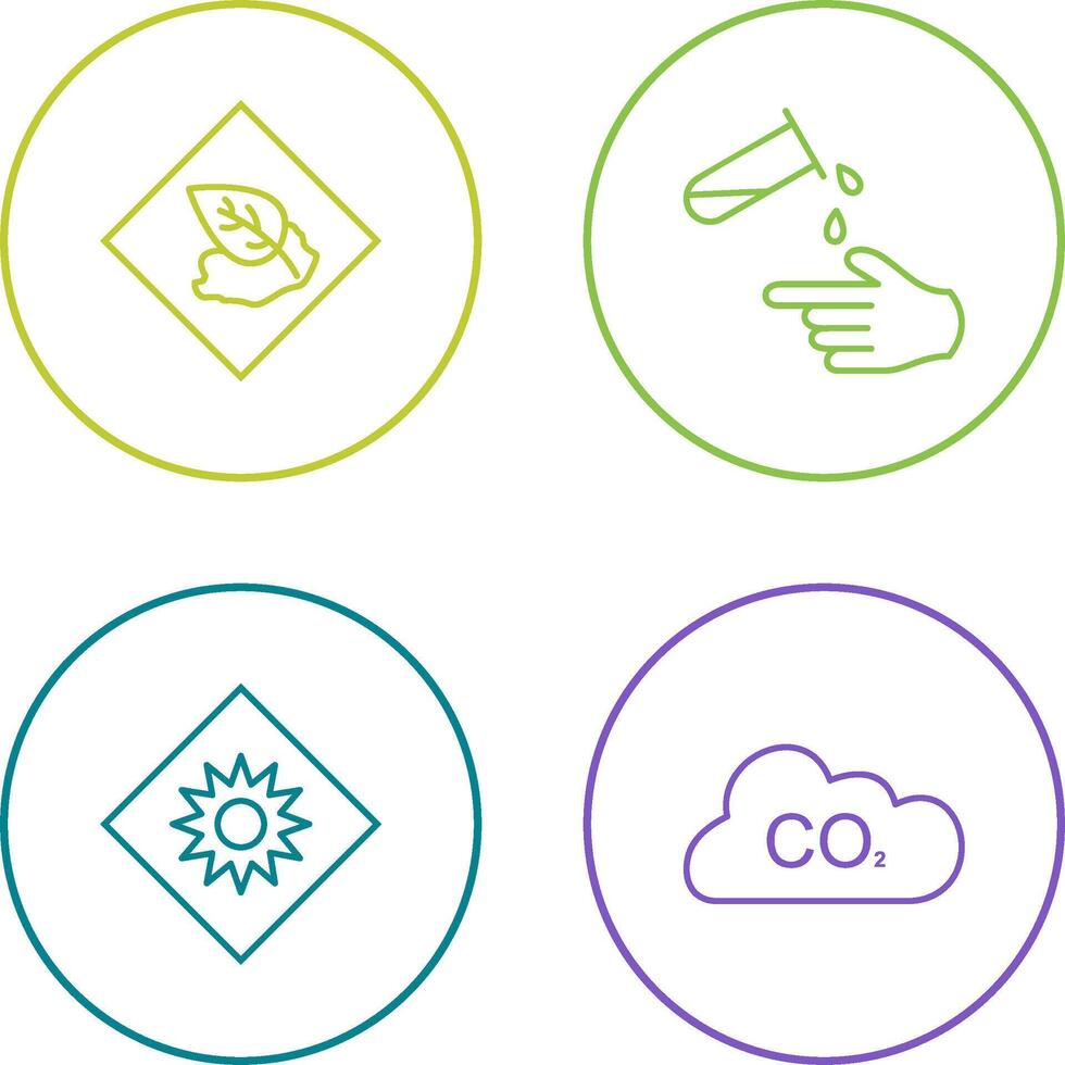Environment hazard and Corrosive hazard Icon vector