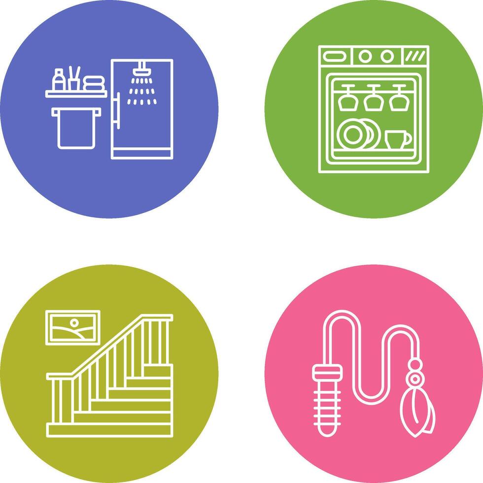 Shower and Dishwasher Icon vector