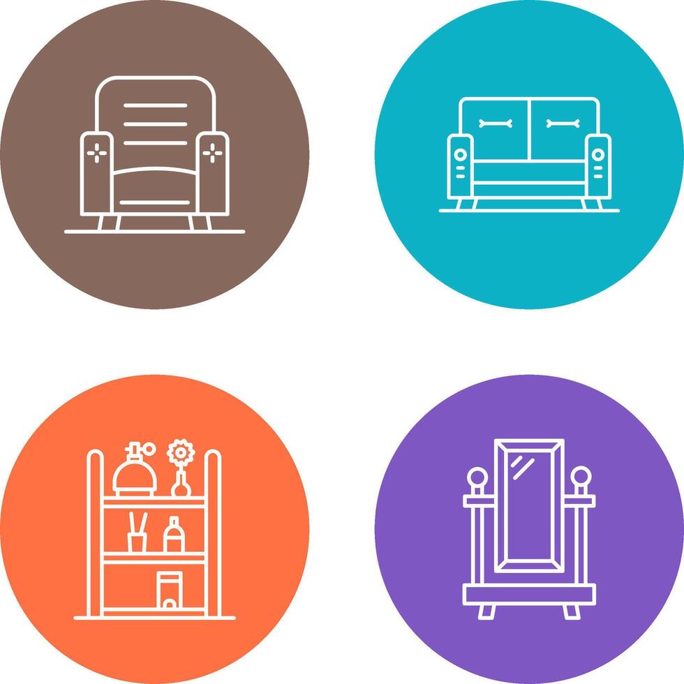 Armchair and Sofa Icon vector