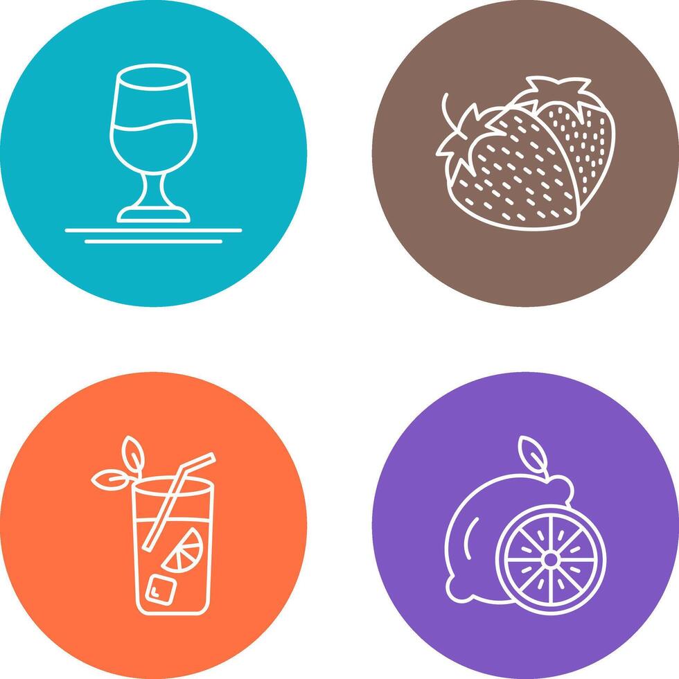 Wine and Strawberry Icon vector