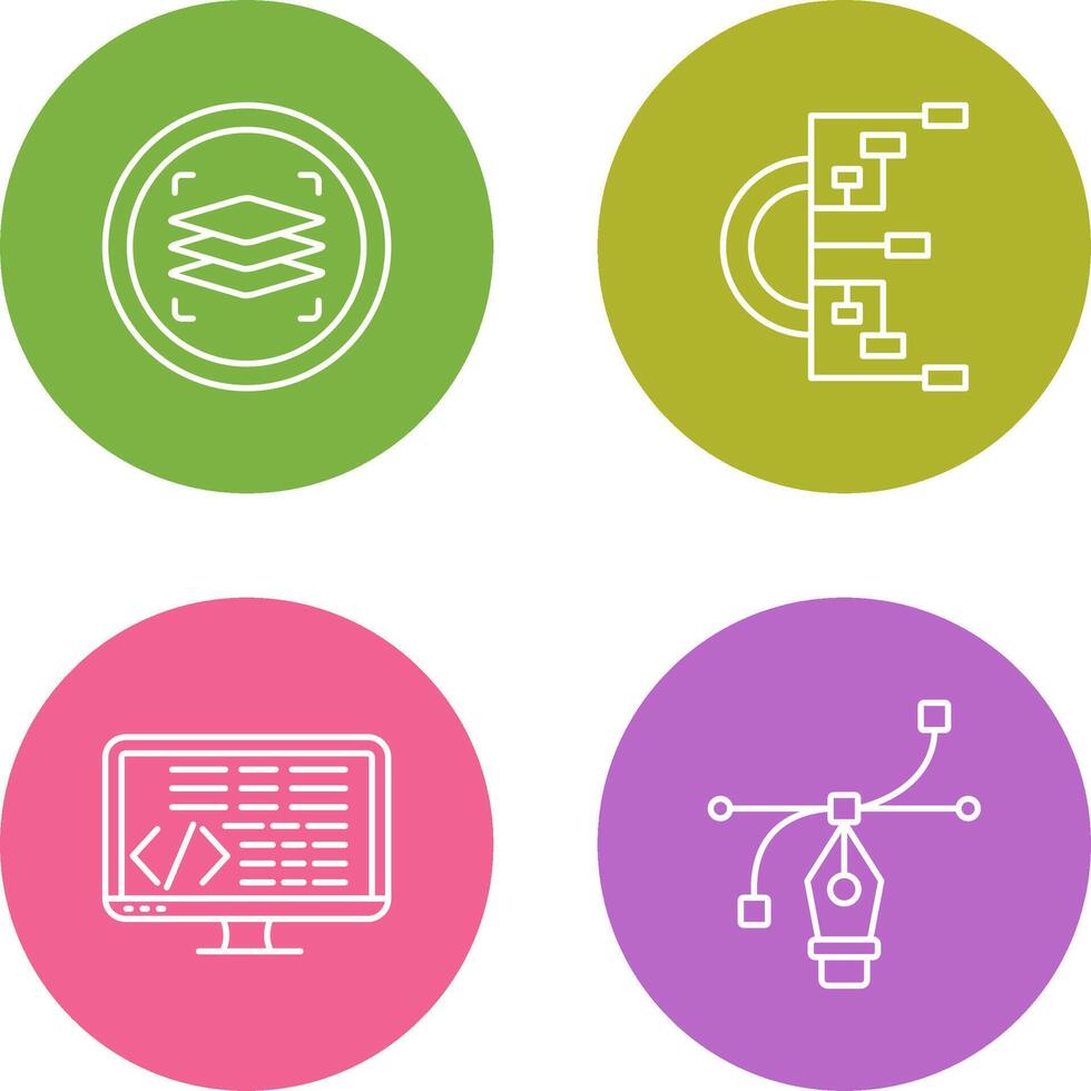 Layers and Flowchart Icon vector