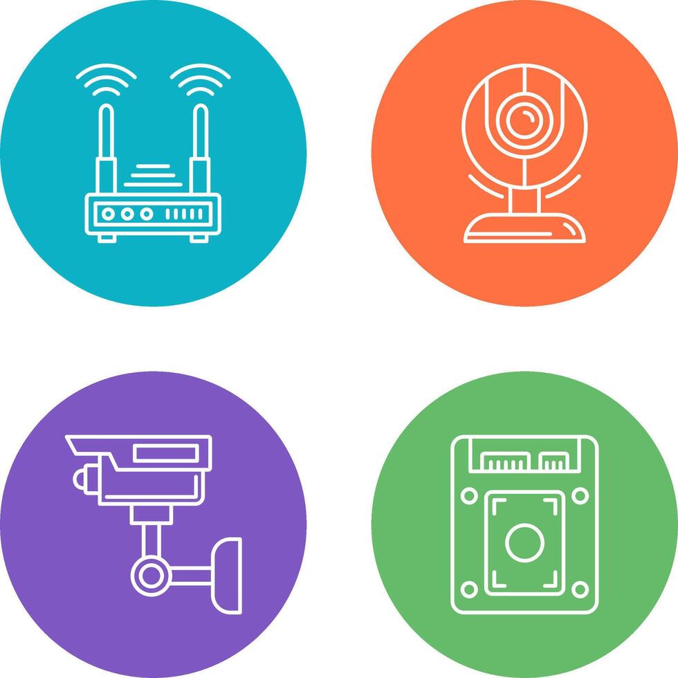 Router and Web Cam Icon vector