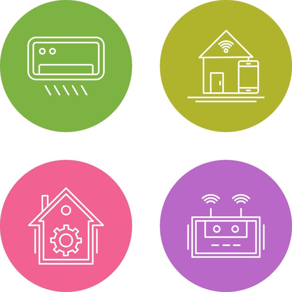 Air Conditioner and Home Automation Icon vector