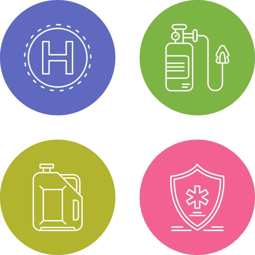 Helipad and Oxygen Icon vector