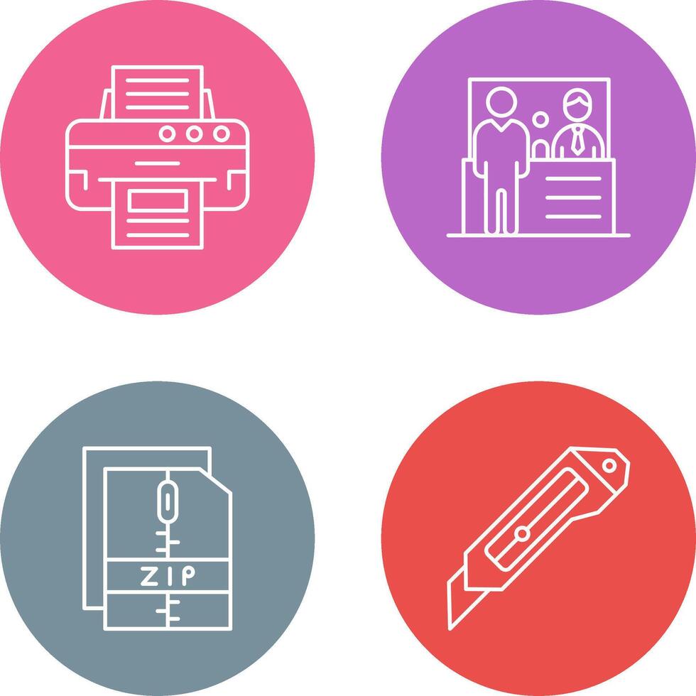 Printer and Cash Deposit Icon vector