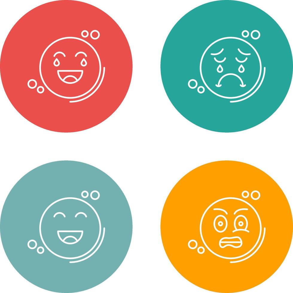 Loughing and Unhappy Icon vector