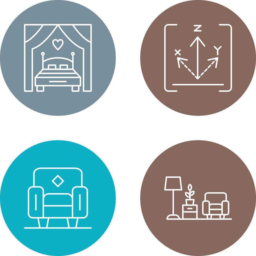 Bed and Axis Icon vector