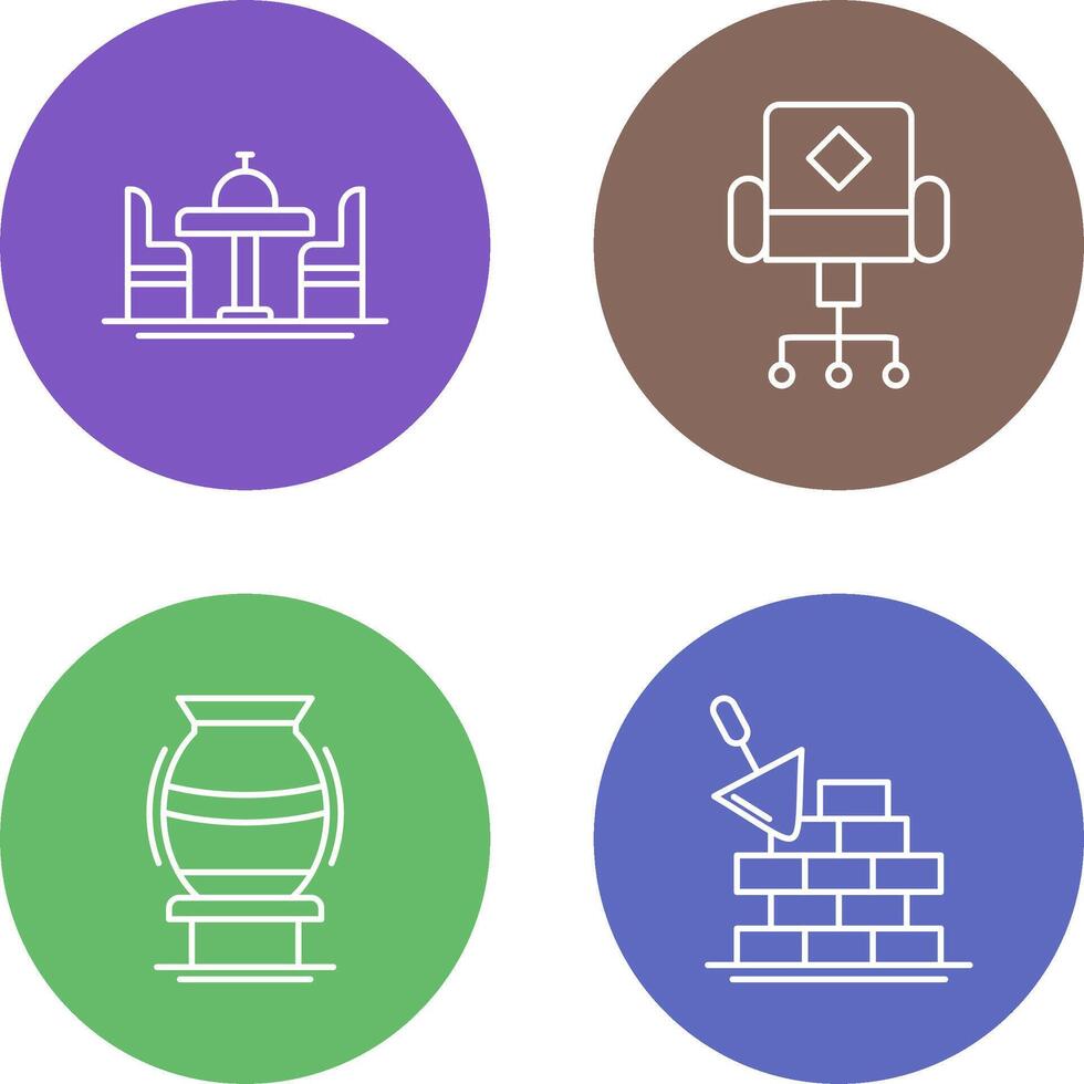 Chair and Dinning Table Icon vector