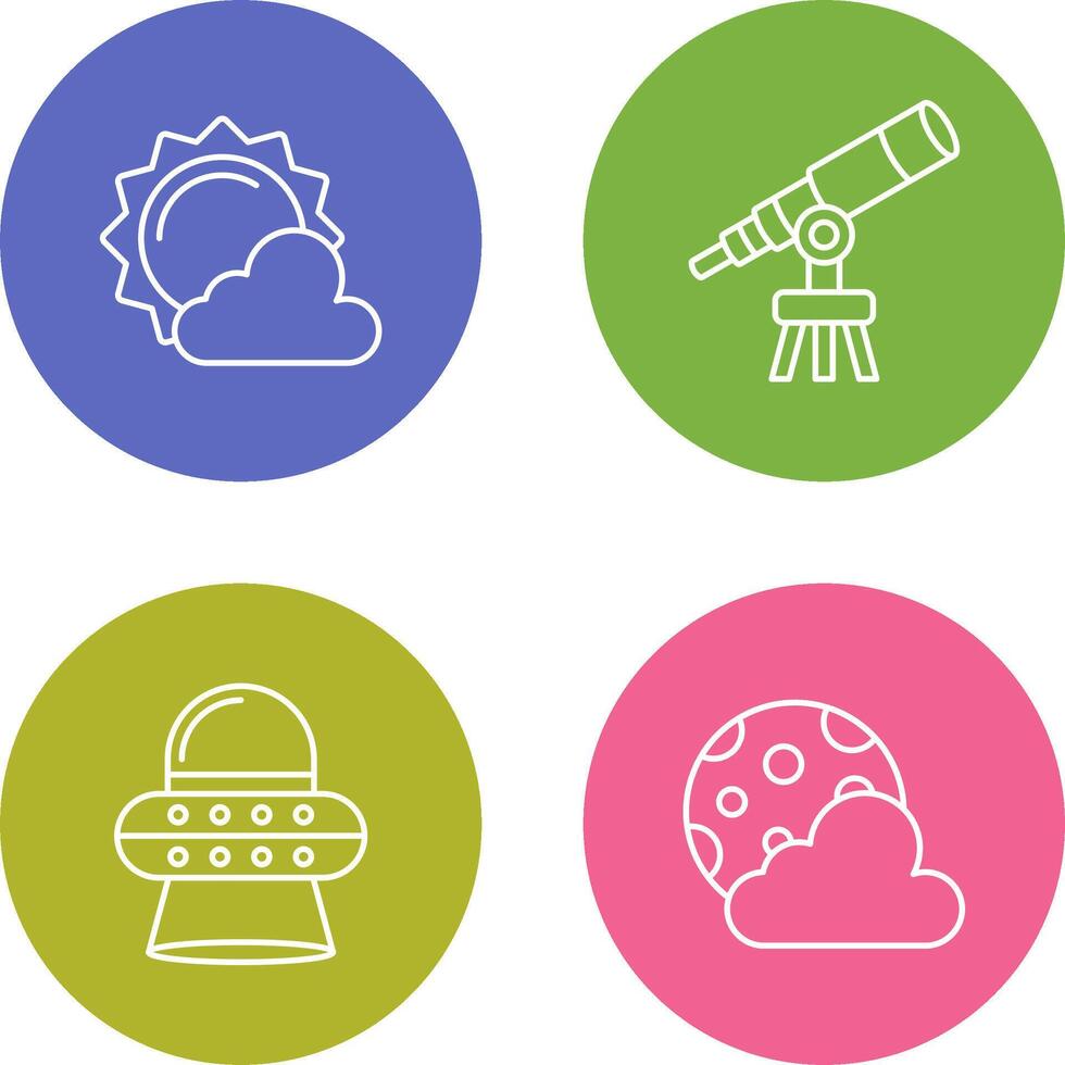 sun and telescope Icon vector