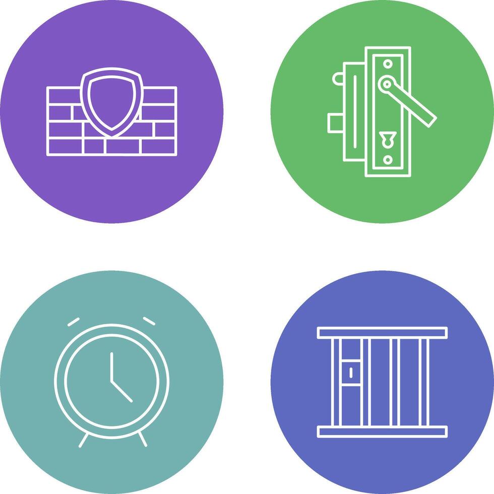 Firewall and Door Handle Icon vector