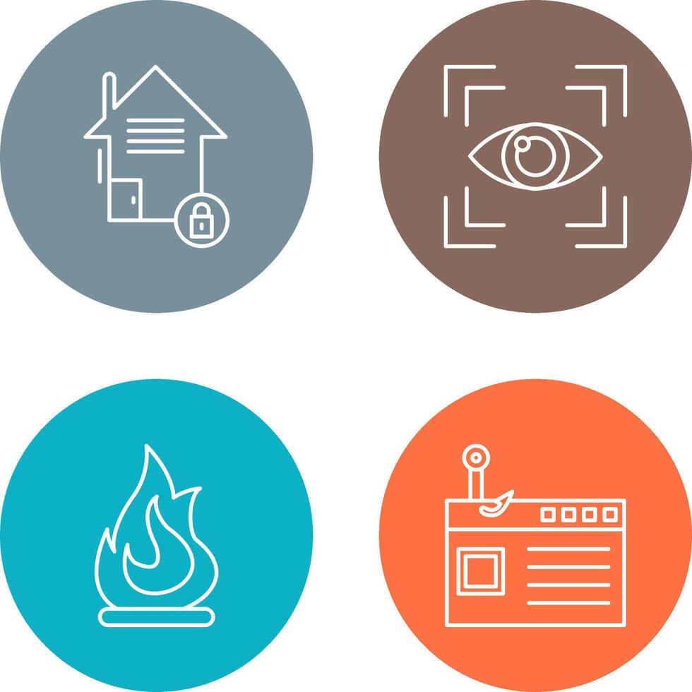 Real Estate and Eye Scan Icon vector