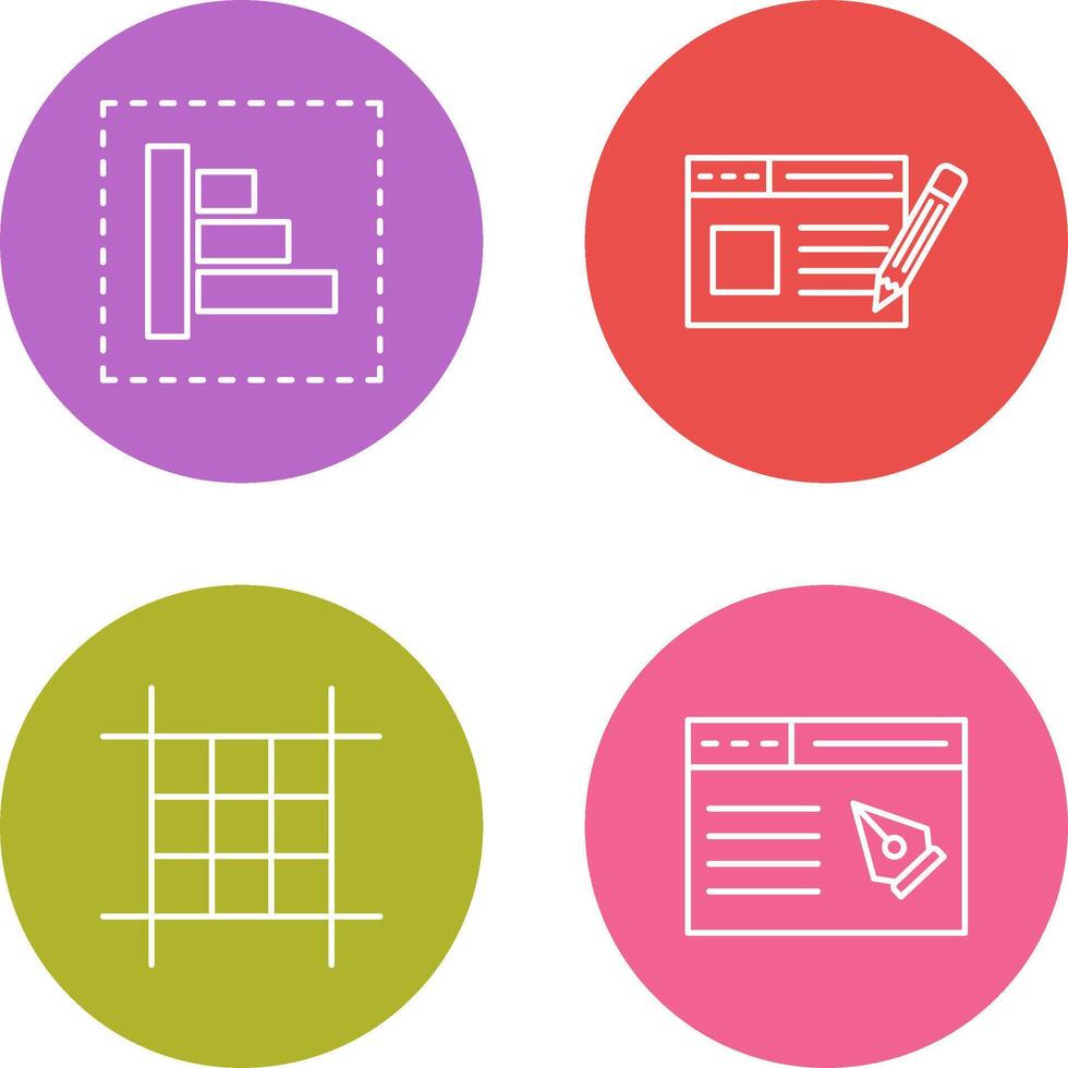 Object Alignment and Web Page Icon vector