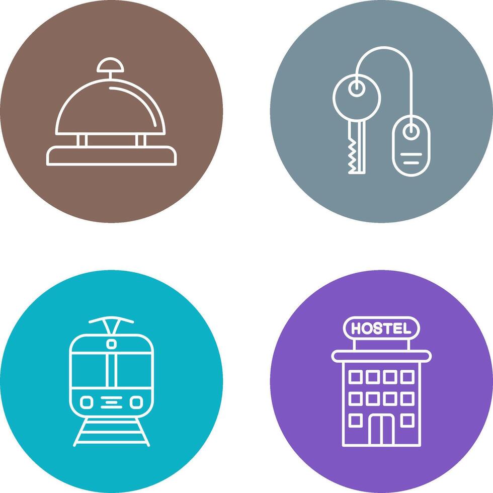 Room key and Desk Bell Icon vector