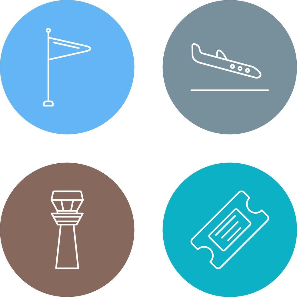 Wind Sign and Arrival Icon vector