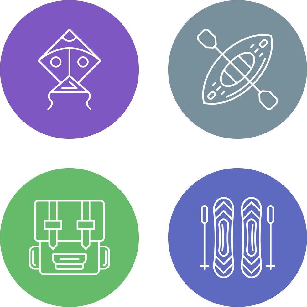 Kite and Kayak Icon vector