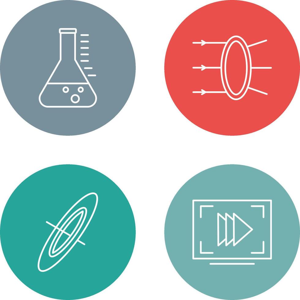 Refraction and beaker Icon vector