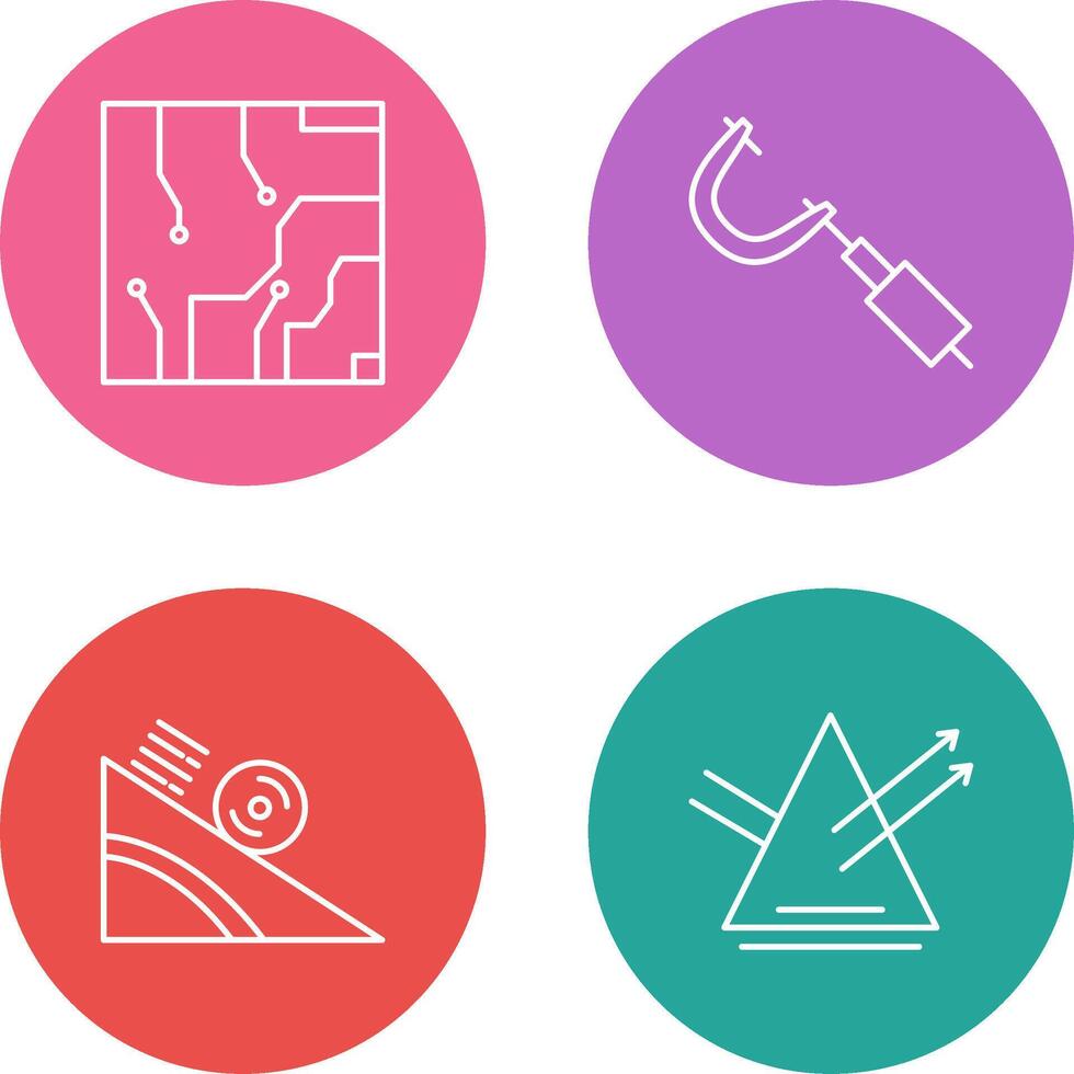 Electrical circuit and Micrometer Icon vector