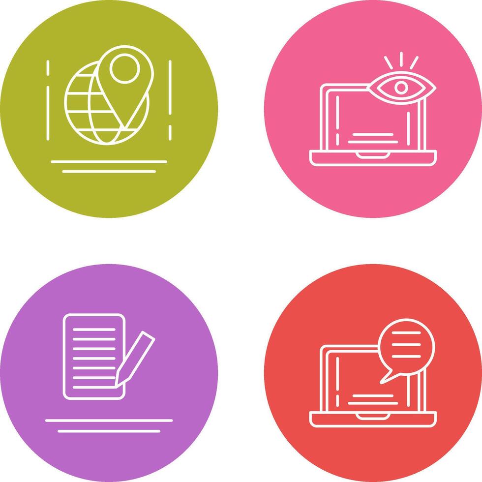 Map and Monitoring Icon vector