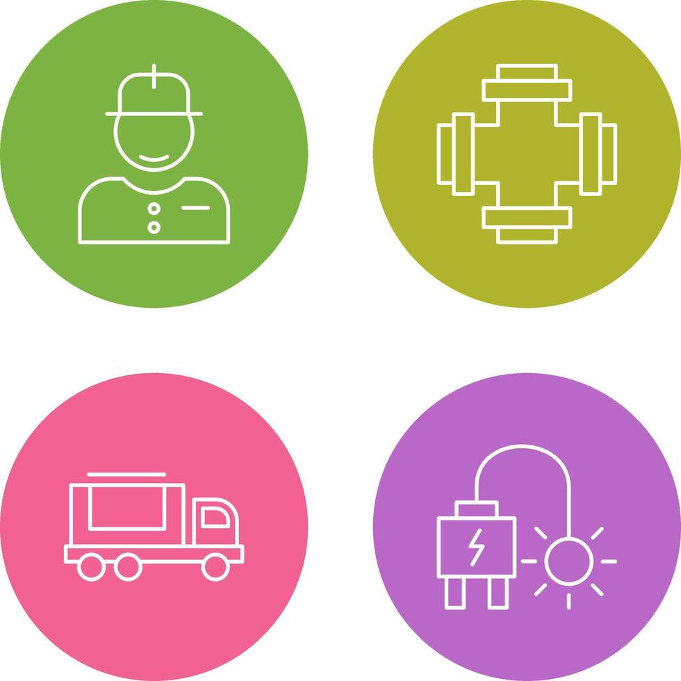 Worker and Plumbing Icon vector