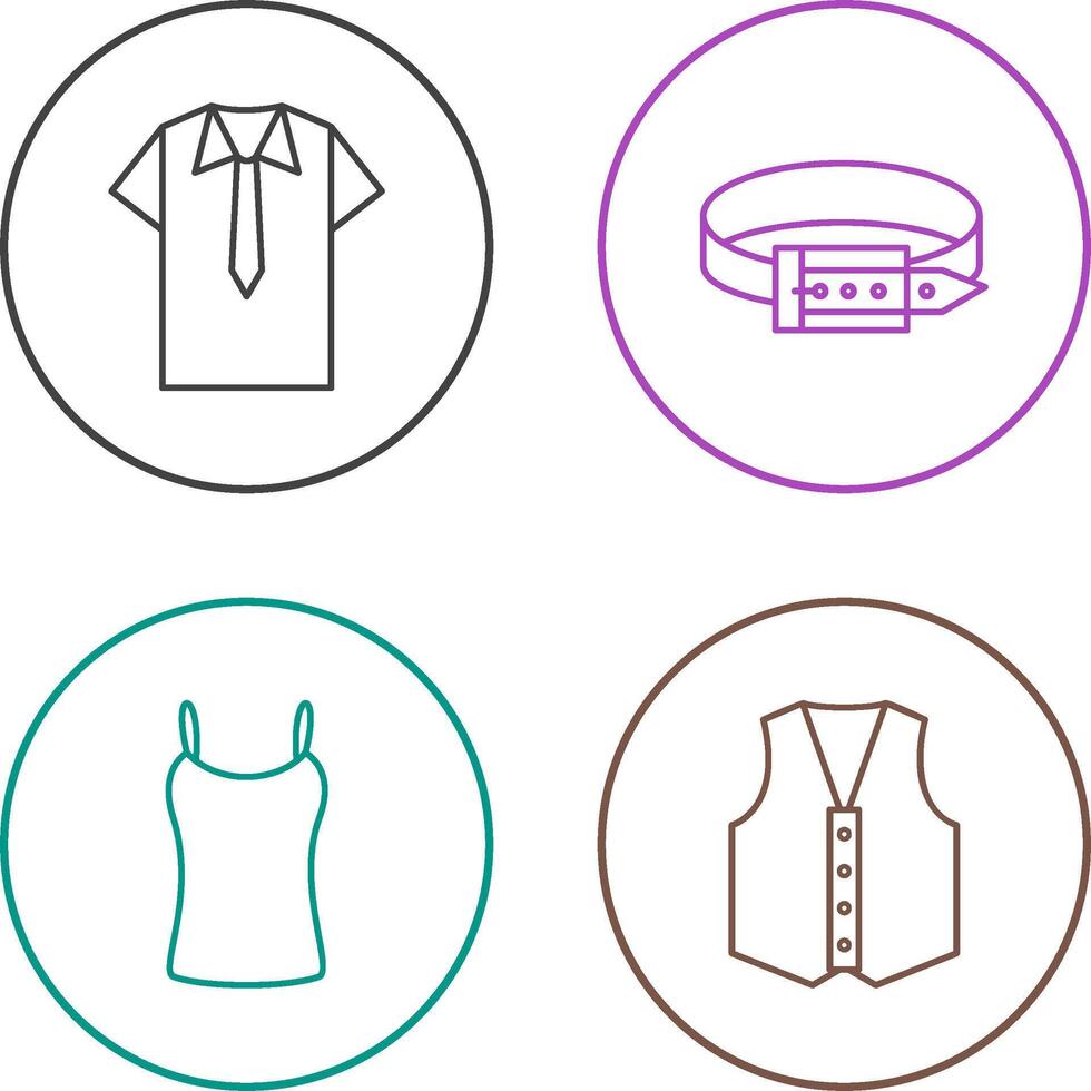 Shirt and Tie and Belt Icon vector