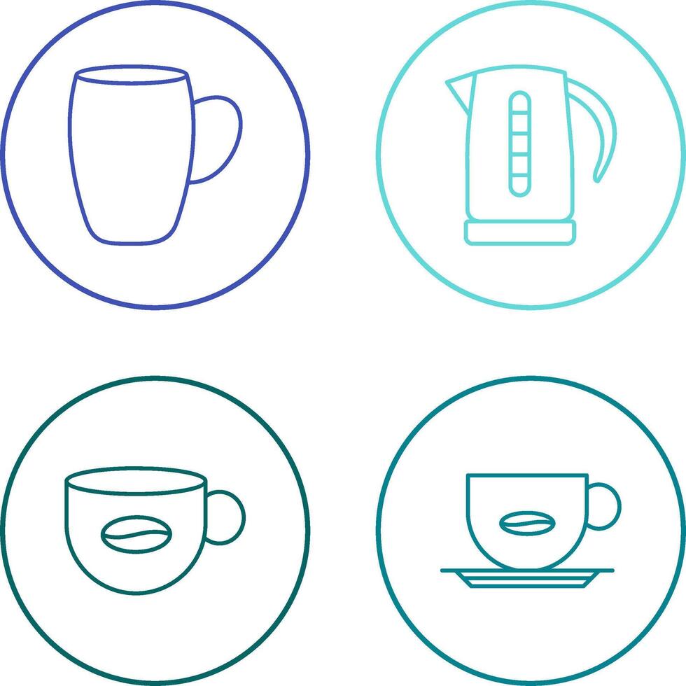mug and kettle Icon vector