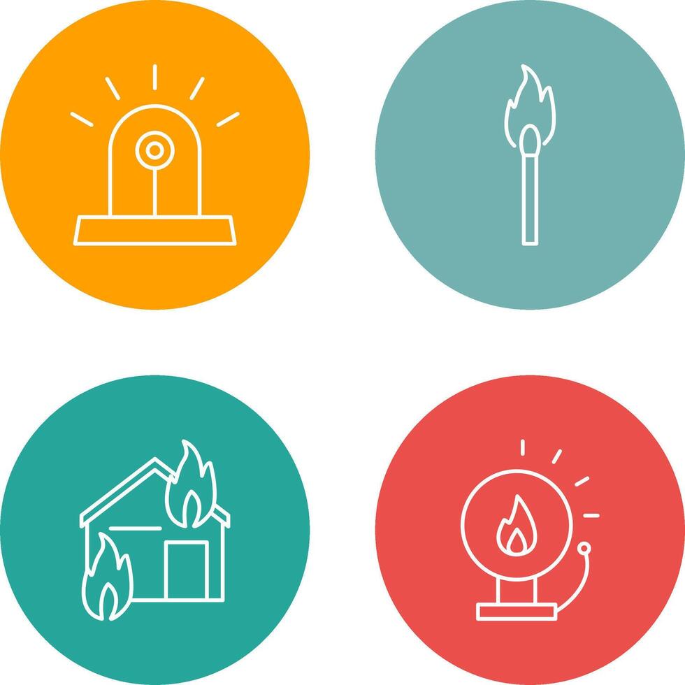 siren and lit matchstick Icon vector