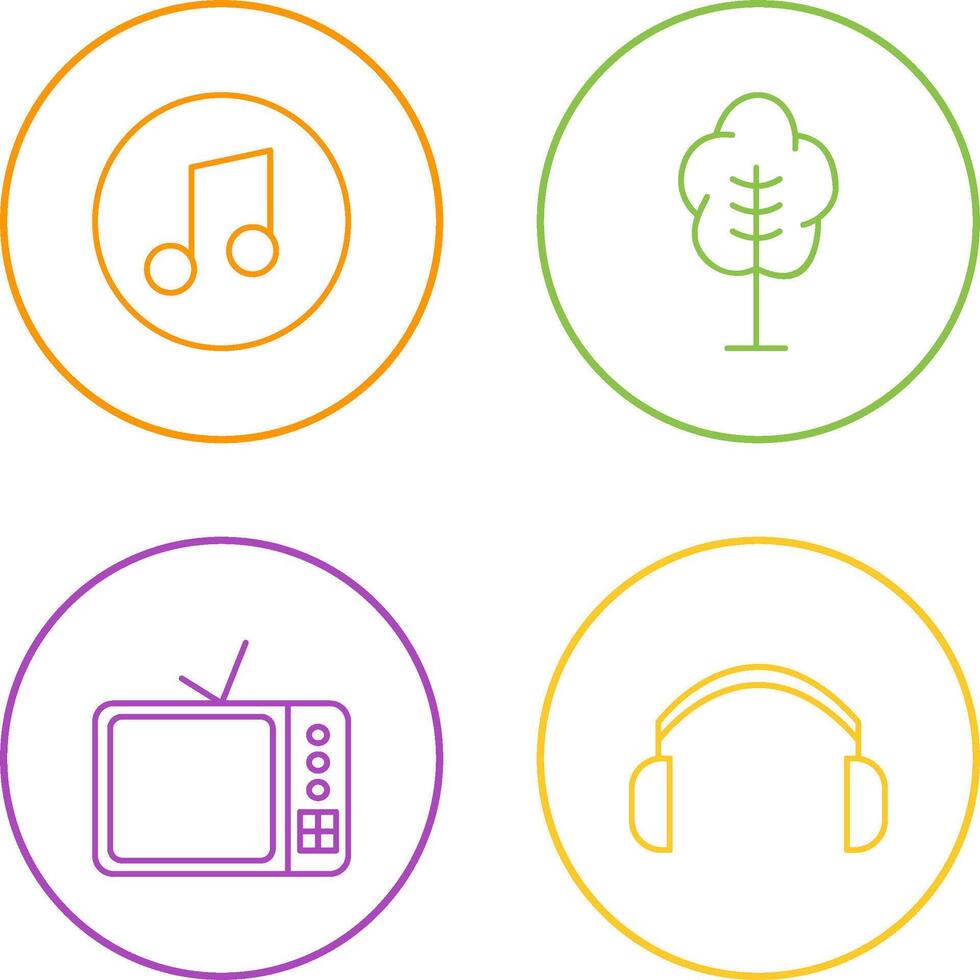 Music Player and Tree Icon vector