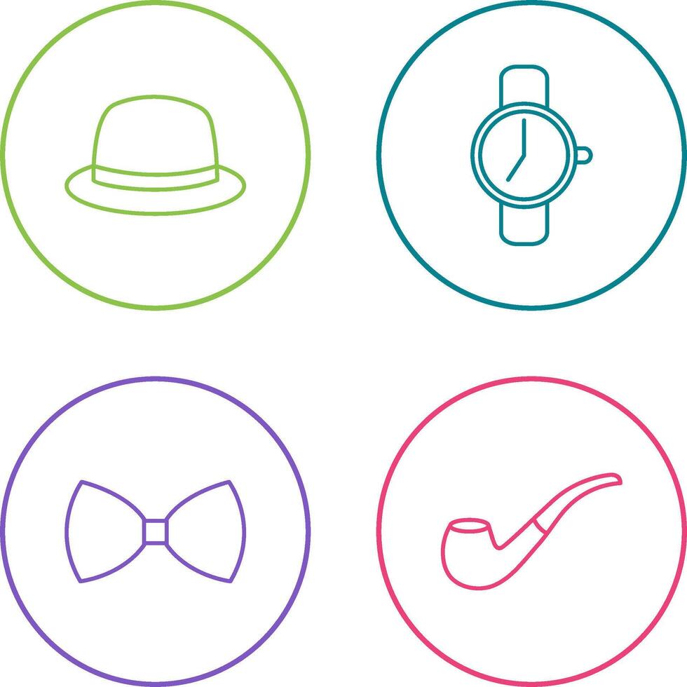 Hat and Watch Icon vector