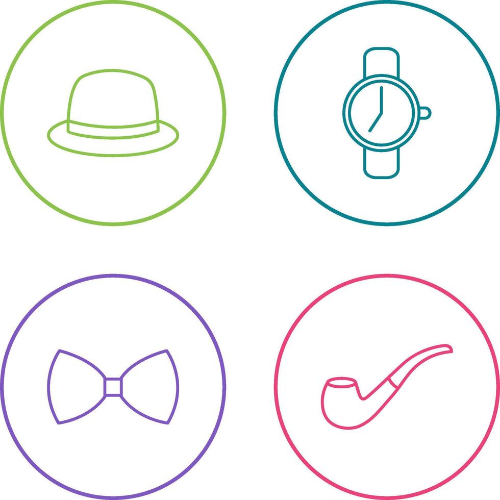 sombrero y reloj icono vector