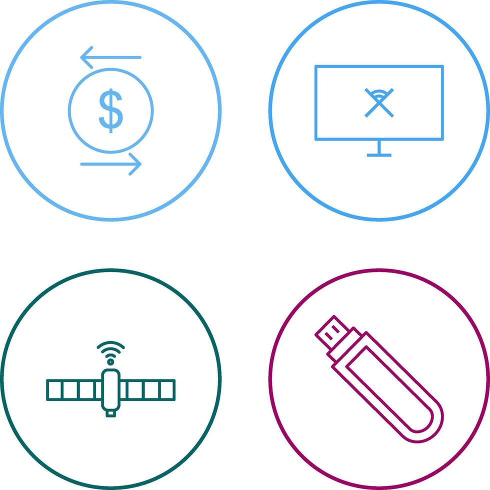 transaction and disconnected network Icon vector